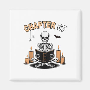 Funny Halloween Skeleton Reading Book 67 Memes _2 Magnet