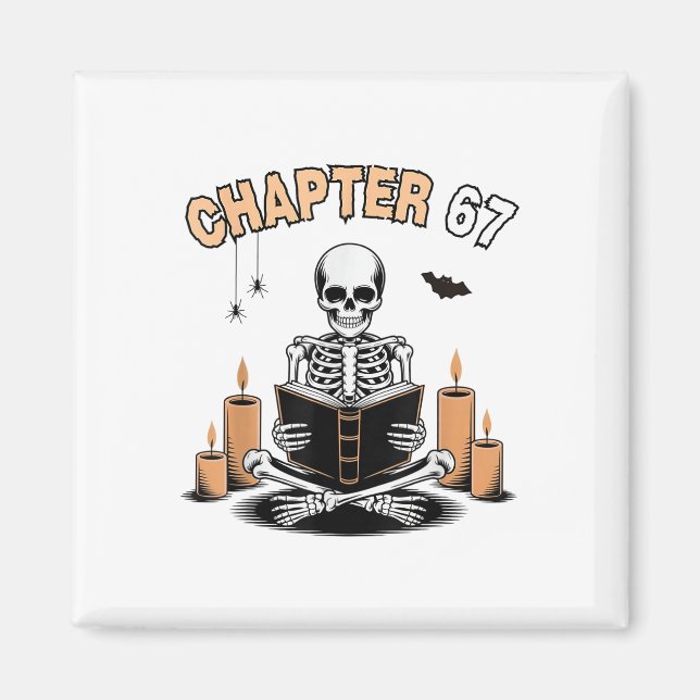 Funny Halloween Skeleton Reading Book 67 Memes _2  Magnet (Front)