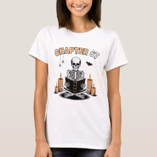 Funny Halloween Skeleton Reading Book 67 Memes _2 T-Shirt