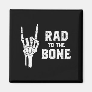 Funny Halloween Skeleton Rock Hand Shirt Rad to Magnet