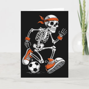 Funny Halloween Skeleton Soccer Footll Costume  Card