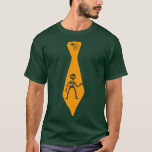 Funny Halloween Skeleton Spider Tie T Spooky Tie  T-Shirt