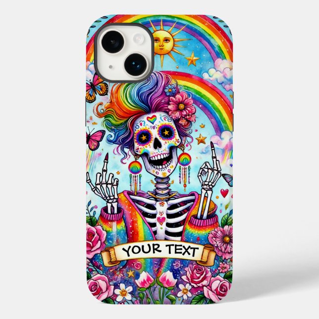  Funny Halloween Skeleton Tarot Card Case-Mate iPhone Case (Back)