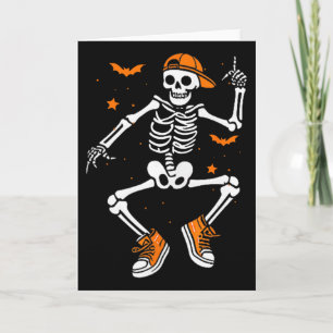 Funny Halloween Skeleton Trump Halloween Costume Card