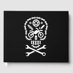 Funny Halloween Skull Motocross Motorcycle Dirt Guest Book