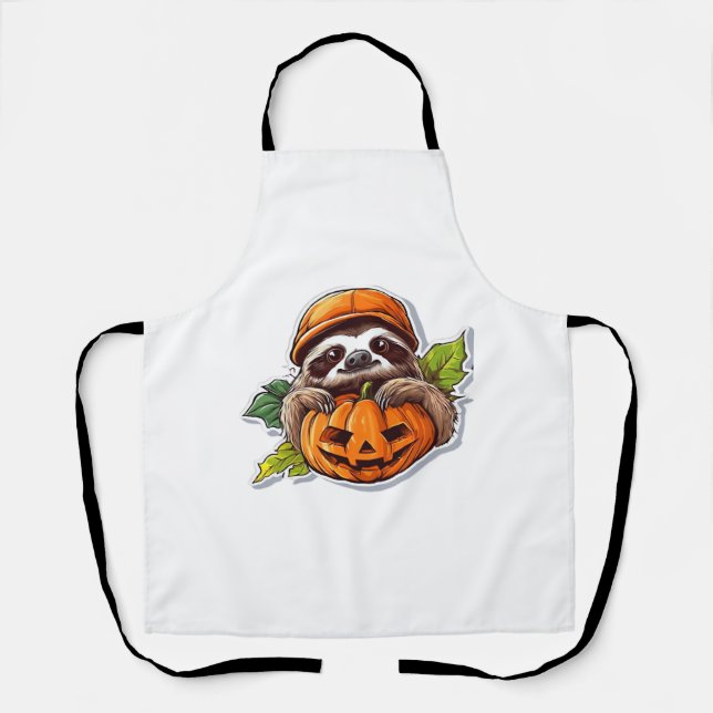 Funny Halloween Sloth Sticker Classic T-Shirt Apron (Front)