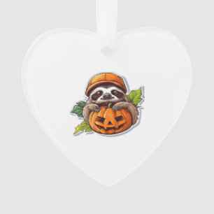 Funny Halloween Sloth Sticker Classic T-Shirt Ornament