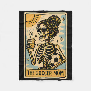 Funny Halloween Soccer Mama Mom Skeleton Tarot Car Fleece Blanket