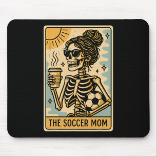 Funny Halloween Soccer Mama Mom Skeleton Tarot Car Mouse Pad