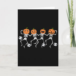Funny Halloween Soccer Player Pumpkin Skeletons Ki Card