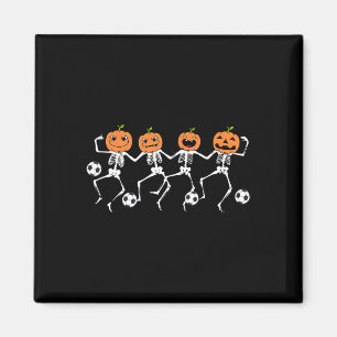 Funny Halloween Soccer Player Pumpkin Skeletons Ki Magnet