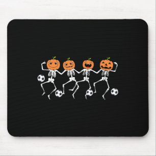 Funny Halloween Soccer Player Pumpkin Skeletons Ki Mouse Pad