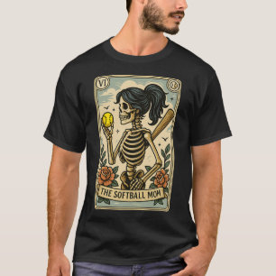 Funny Halloween Softll Mama Mom Skeleton Tarot Car T-Shirt