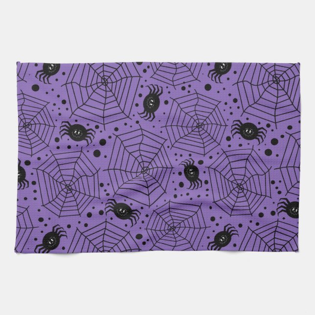 Funny Halloween Spiders Tea Towel (Horizontal)