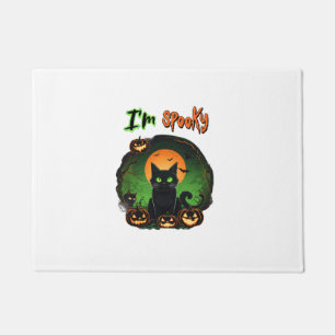 Funny Halloween Spooky Black Cat Pumpkin Bat Starr Doormat