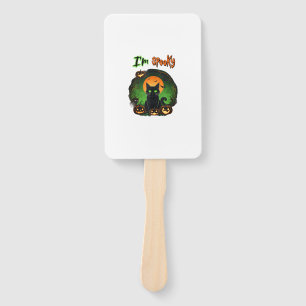 Funny Halloween Spooky Black Cat Pumpkin Bat Starr Hand Fan