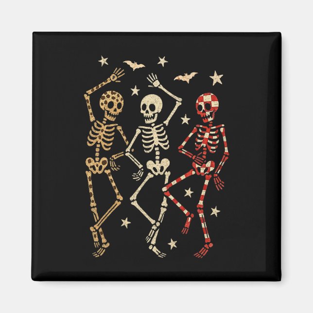 Funny Halloween Spooky Bones Skull Dancing Gift Sk Magnet (Front)