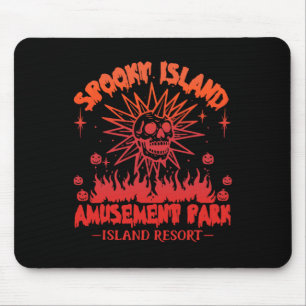 Funny Halloween Spooky Island Est 2002 Amusement P Mouse Pad