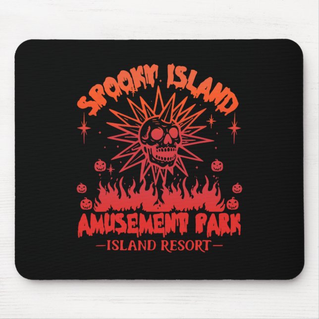 Funny Halloween Spooky Island Est 2002 Amusement P Mouse Pad (Front)