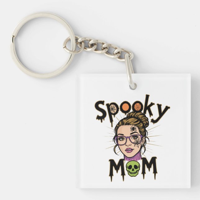 Funny Halloween Spooky Mum Witch Mum Key Ring (Front)