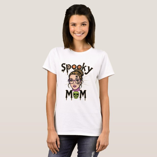Funny Halloween Spooky Mum Witch Mum T-Shirt (Front Full)