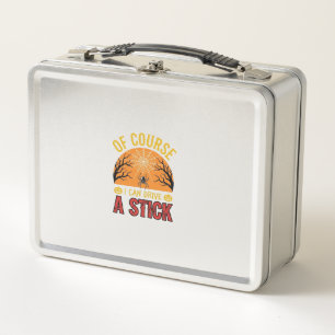 Funny Halloween Stick Shift Spider Web Shirt Desig Metal Lunch Box