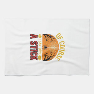 Funny Halloween Stick Shift Spider Web Shirt Desig Tea Towel