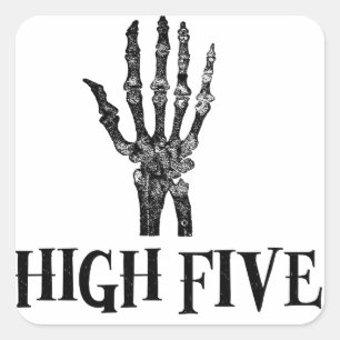 Funny Halloween Stickers   Skeleton Hand High Five