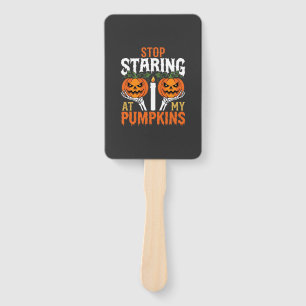Funny Halloween Stop Staring at My Pumpkins Hand Fan