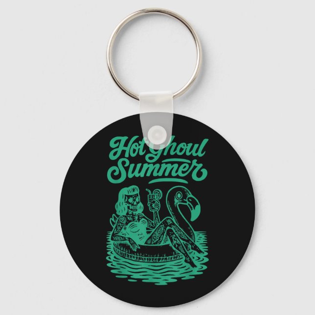 Funny Halloween Summerween Summer Pool Key Ring (Front)