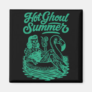 Funny Halloween Summerween Summer Pool Magnet