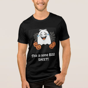Funny Halloween T-Shirt with laughing Ghost Tri-Blend Shirt