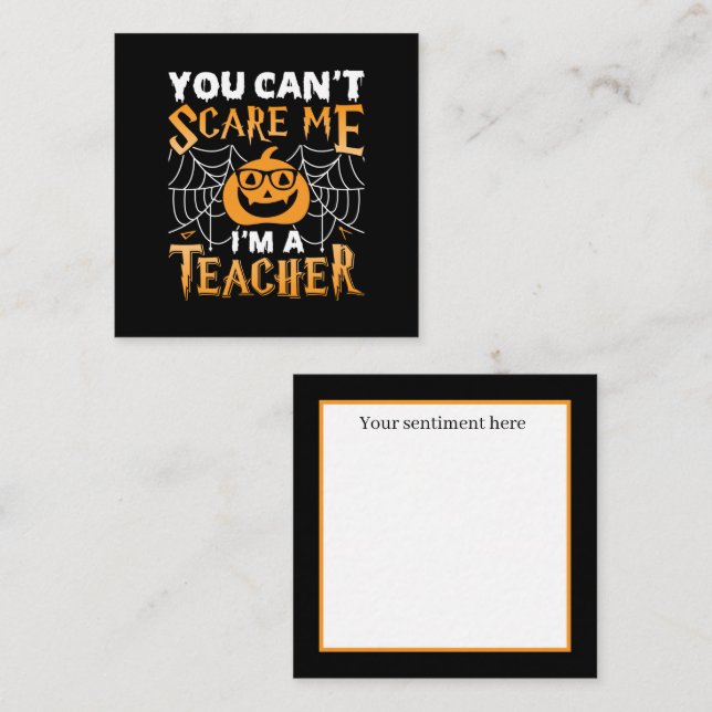 funny Halloween Teacher add sentiment Card (Front/Back)
