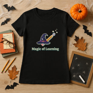 Funny Halloween Teacher Gift Magic of Learning T-Shirt