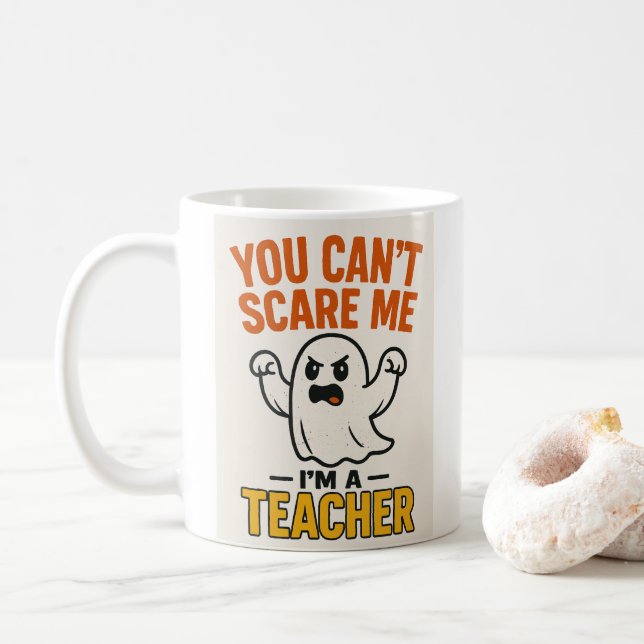 Funny Halloween Teacher Mug with Ghost (With Donut)