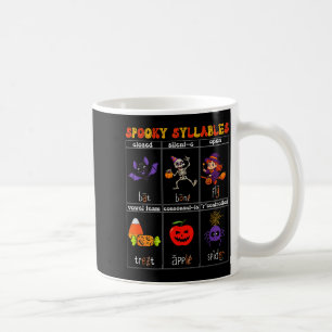 Funny Halloween Teacher Spooky Syllables Candy Cos Coffee Mug
