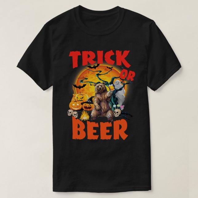 Funny Halloween Tee Trick Or Beer custom gift56 (Design Front)