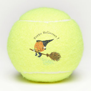 Funny Halloween Tennis Balls Witch Pumpkin