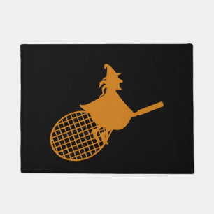 Funny Halloween Tennis - Witch on Tennis  Doormat