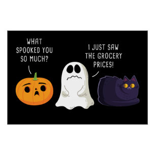 Funny Halloween & Thanksgiving Inflation Graphic  Poster
