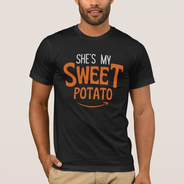 Funny Halloween Thanksgiving sweet potato matching T-Shirt (Front)