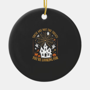 Funny Halloween Treats Ghost Haunted House Design_ Ceramic Ornament