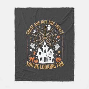 Funny Halloween Treats Ghost Haunted House Design_ Fleece Blanket