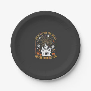 Funny Halloween Treats Ghost Haunted House Design_ Paper Plate