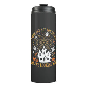 Funny Halloween Treats Ghost Haunted House Design_ Thermal Tumbler