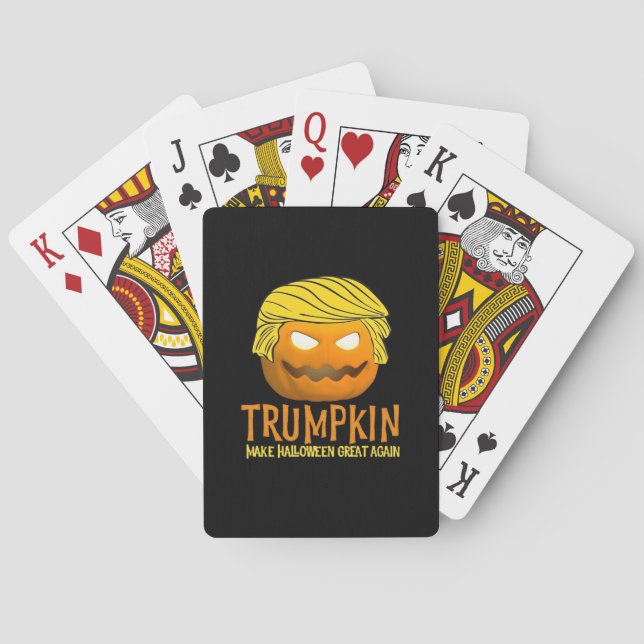 Funny Halloween Trumpkin Playing Cards (Back)