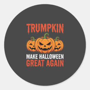 Funny Halloween Trumpkin Pumpkin Parody Classic Round Sticker