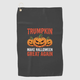 Funny Halloween Trumpkin Pumpkin Parody Golf Towel