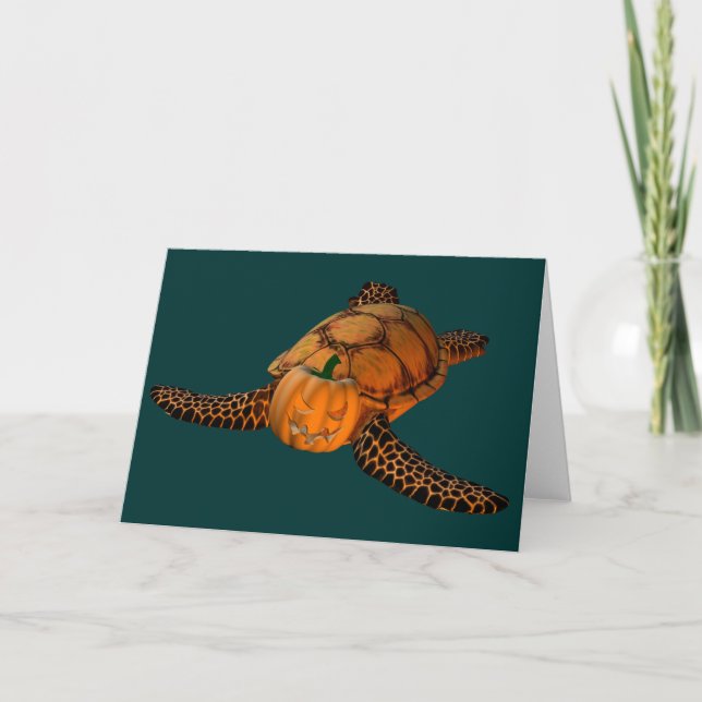 Funny Halloween Turtle Card (Front)