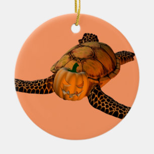 Funny Halloween Turtle Ceramic Tree Decoration